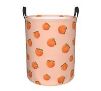 Laundry Bin Peach Foldable Washing Storage Bins Dual Handles Storages Basket For Dormitory Room Décor Toys 34X42Cm