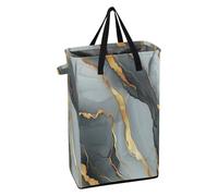 Laundry Bin with Handles Laundry Baskets Waterproof Boys Dirty Clothes Hamper for Closet Marble Grey Grey