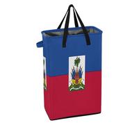 Laundry Bin with Handles Laundry Room Baskets Foldable Teen Clothes Hamper for Dorm Haiti Flag