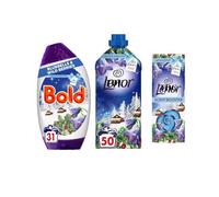 Laundry Bundle with Gel Detergent, Fabric Conditioner, Scent Booster, Bluebells Wild Berries, 31-50 Washes