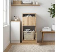 Laundry cabinet Artisan oak engineered wood 50x68x102cm 4-compartment 2-door eco