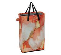 Laundry Can with Handles Laundry Baskets Foldable Teen Girl Clothing Hamper for Bedroom Marble Red White