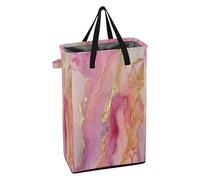 Laundry Can with Handles Laundry Room Baskets Stand up Boys and Girls Clothes Hampers for Bathroom Marble Rose Gold Hot Pastel