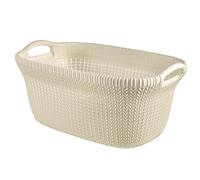 Curver Knit Laundry Basket in White, Size 40 Litres, Plastic | Charlies