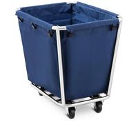 Royal Catering Laundry Trolley, 300 Litre Bag, Plastic (PVC) Laundry Basket, Wheeled, Blue