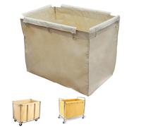 Laundry Cart Replacement Bag, Commercial Removable Waterproof Oxford Liner Bag, Replacement Liner Bag for Rectangular, for 400L Basket Trolley(Beige)