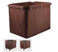 Laundry Cart Replacement Bag, Commercial Removable Waterproof Oxford Liner Bag, Replacement Liner Bag for Rectangular, for 400L Basket Trolley(Brown)