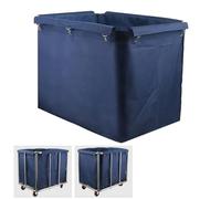 Laundry Cart Replacement Bag, Commercial Removable Waterproof Oxford Liner Bag, Replacement Liner Bag for Rectangular, for 400L Basket Trolley(Blue)