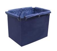 Laundry Cart Replacement Bag - Removable Oxford Fabric Storage Bag with Liner Ideal for Laundry Basket/Cleaning Cart on Wheels (Blue Rectangular)