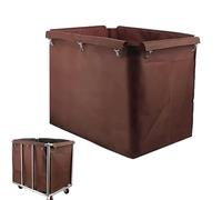 Laundry Cart Replacement Bag, Waterproof Commercial Removable Oxford Liner Bag for 400L Rectangular Basket Trolley Cleaning Cart (Coffee)