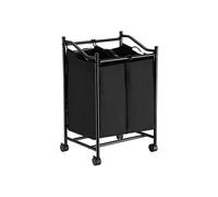 Laundry Cart with 2 Fabric Bags, Black