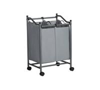Laundry Cart with 2 Fabric Bags, Grey