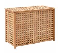 Laundry Chest Natural Solid Walnut & Plywood 87.5x46x67cm Lattice Ventilated Bag