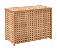 Laundry Chest Natural Solid Walnut & Plywood 87.5x46x67cm Lattice Ventilated Bag