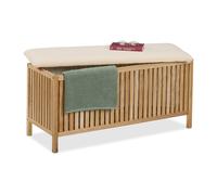 Laundry Chest Stool Seat Washing Basket Hamper Box Bench 50x100x38cm Walnut Wood