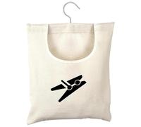 Laundry Clothespin Bag, 12 x 11 in Hang on Line Clothes Pin Hanging Bag Hanging Ba-g Clothespin Holder with Large Opening for Clothesline Outdoor Outside Wardrobe(Color:White)