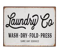 Laundry Co. Distressed Vintage Farmhouse Metal Sign Laundry Room Decor 12x16 Inch