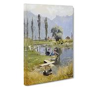 Laundry Day By Peder Mork Monsted Canvas Print | Gallery Wrapped 30mm Frame Wall Art | 30x20 inches | Ready to Hang | Classic Picture | Living Room Bedroom Lounge Office