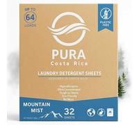 Laundry Detergent Sheets - 32 Sheets (64 Loads) - Easy to Carry - Hypoallergenic - Non-Toxic - Eco Friendly - Plastic Free - Mountain Mist Scent - For