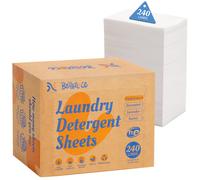 Laundry Detergent Sheets Space-Saving Travel-Deep Cleaning Fresh Linen Scent Eco No Plastic Jug 240 Loads