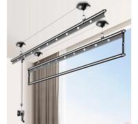 Laundry Drying Rack Clothes Airer Ceiling Pulley Mounted Clothing Dryer Freestanding Wall Towel Rail for Indoor Outdoor Use