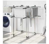 Laundry Drying Rack Silver Aluminium 107x107x120cm Foldable 33m Hanging PS/PA XL