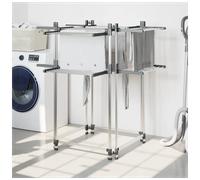 Laundry Drying Rack Silver Aluminium 107x107x120cm Foldable 33m Hanging PS/PA XL