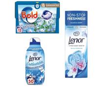 Laundry Essentials Bundle: 13 Bold All-in-1 Pods, Lenor Scent Booster 155g, and Lenor Outdoorable Fabric Conditioner 700ml - Spring Awakening Scent