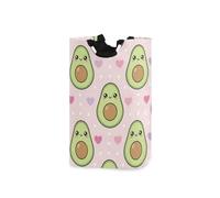 Laundry Hamper Basket Avocado Fruit Pink Print Storage Basket Collapsible Clothes Hamper with Handle Decorative Blanket Basket for Laundry Room Decor Bedroom Dorm