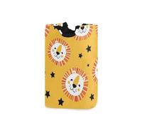 Laundry Hamper Basket Lion Star Yellow Pattern Storage Basket Collapsible Laundry Bag with Handle Decorative Blanket Basket for Laundry Room Decor Bedroom Dorm