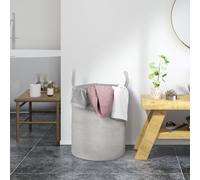 HOMCOM 88L Cotton Rope Laundry Basket with Handles for Pillows Clothes Grey