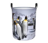 Laundry Hamper Dirty Clothes Storage Basket For Bedroom Bathroom Arctic Animals Penguins Laundry Basket With Handles