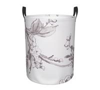 Laundry Hamper Foldable With Handles Tote Bag Floral Graphite Laundry Basket Clothes Toy Storage Bucket For Bathroom/Laundry/Bedroom