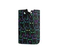 Laundry Hamper, Funny Black Cat Collapsible Laundry Baskets with Handle, Bathroom Storage Laundry Bag for Clothes Dog Toys Towel Bedroom Laundry Room
