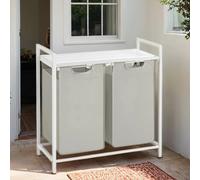 Laundry Hamper, Laundry Basket, Laundry Sorter with 2 Removable Bags, White