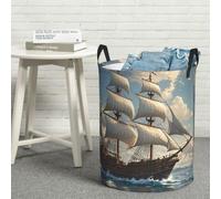 Laundry Hamper Waterproof Storage Bin Organizer with Handles Nautical Vintage Ship Laundry Basket Collapsible Dirty Clothes Hamper Large Clothes Storage Toy Organization for Bathroom Bedroom S