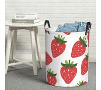 Laundry Hamper Waterproof Storage Bin Organizer with Handles Red Fruit Cartoon Laundry Basket Collapsible Dirty Clothes Hamper Large Clothes Storage Toy Organization for Bathroom Bedroom S