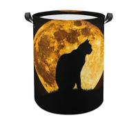 Laundry Hamper Waterproof Storage Bin Organizer with Handles Silhouette of A Cat Laundry Basket Collapsible Dirty Clothes Hamper Large Clothes Storage Toy Organization for Bathroom Bedroom 44x35cm