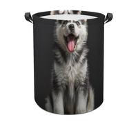 Laundry Hamper Waterproof Storage Bin Organizer with Handles Smiling Little Dog Laundry Basket Collapsible Dirty Clothes Hamper Large Clothes Storage Toy Organization for Bathroom Bedroom 44x44cm