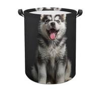 Laundry Hamper Waterproof Storage Bin Organizer with Handles Smiling Little Dog Laundry Basket Collapsible Dirty Clothes Hamper Large Clothes Storage Toy Organization for Bathroom Bedroom 44x35cm