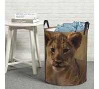 Laundry Hamper Waterproof Storage Bin Organizer with Handles The Waiting Lion Cub Laundry Basket Collapsible Dirty Clothes Hamper Large Clothes Storage Toy Organization for Bathroom Bedroom M