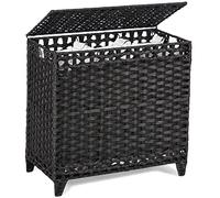 Laundry Hamper with 3 Removable Liner Bags, 132L Laundry Sorter with Lid | Raised Feet; Side Carry Handles; Handwoven PP Rattan; Rust-Resistant Iron Frame; Decorative Woven Design