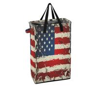 Laundry Hamper with Handles Laundry Baskets Waterproof Boys Dirty Clothes Basket for Bedroom Independence Day Flag Art