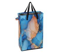 Laundry Hamper with Handles Tall Laundry Baskets Stand up Boys and Girls Dirty Clothes Hamper for Bathroom Marble Royal Blue Peach