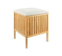 Laundry hamper with seat Laundry stool Bathroom stool Bamboo