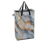 Laundry Hampers with Handles Laundry Room Baskets Freestanding Teen Dirty Clothes Basket for Dorm Marble Grey White