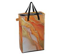 Laundry Hampers with Handles Tall Laundry Baskets Stand up Teen Dirty Clothes Hamper for Nursery Marble Orange Gold