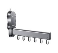 Laundry Hanger, Clothes Rack, 19.09x6.69x2.17in Wall Mounted, Folding Rod, Retractable Dryer, Space Saver for Balcony, Bathroom Use, Closet Organizer, Travel Gear, Camping Trip, Home