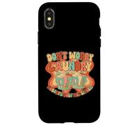 Laundry Humor Groovy 70s Quote for Lazy Day Vibes retro Case for iPhone X/XS