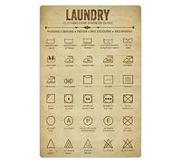 Laundry Knowledge Metal Tin Signs Clothing Care Symbols Guide Posters Laundry Retro Wall Decor Home Patio Farmhouse Education Plaques 8x12 Inches
